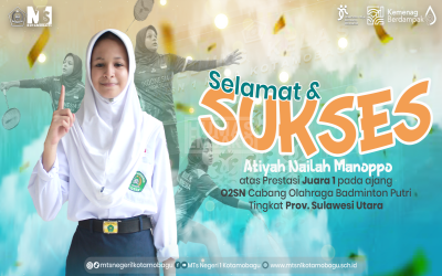 Sabet Emas O2SN Provinsi Sulut, Pebulutangkis Putri MTsN 1 Kotamobagu Melaju ke Tingkat Nasional